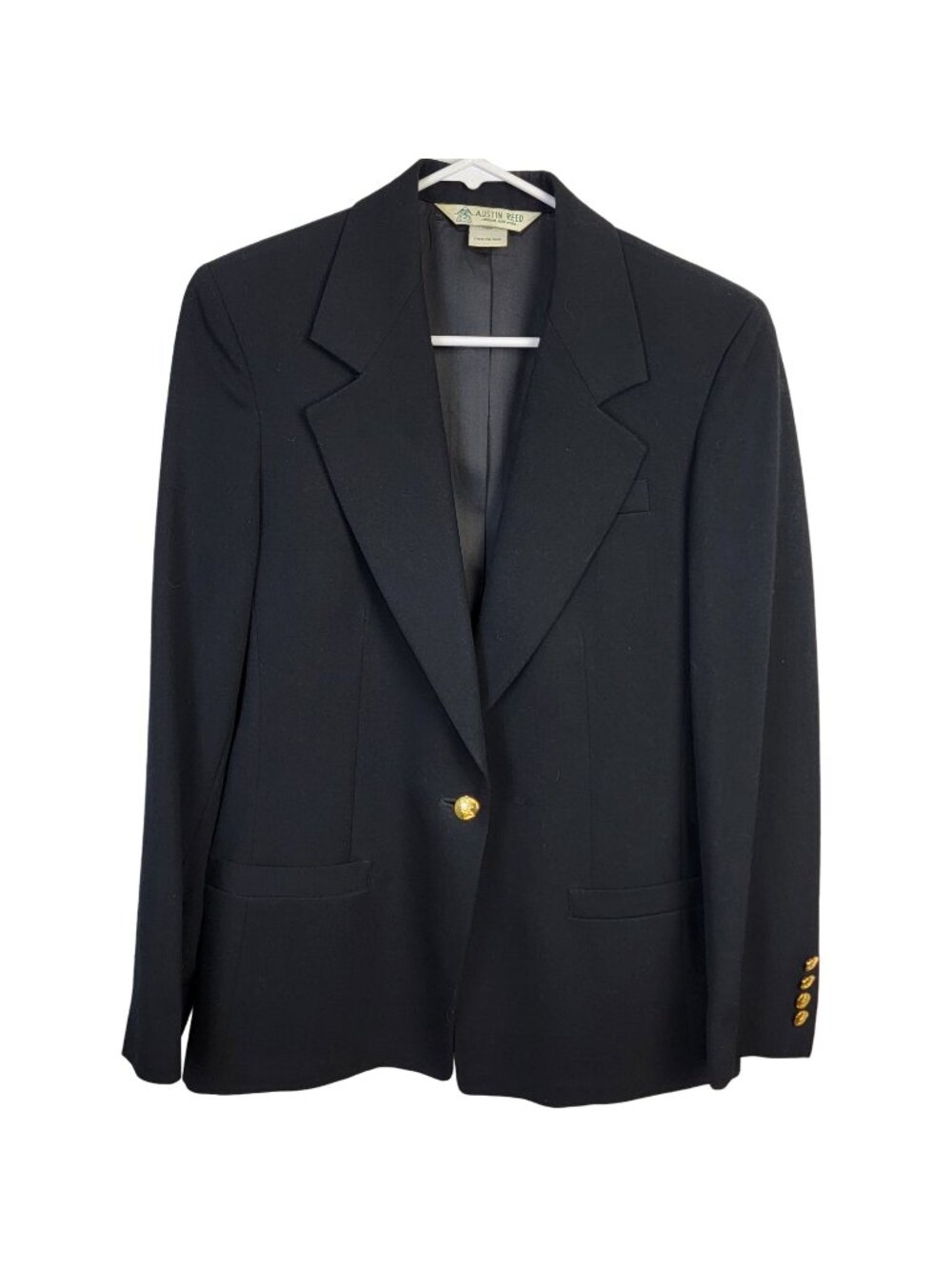 Austin Reed Vintage Wool Blazer Jacket Women 6 Suit Coat Black Formal Business S